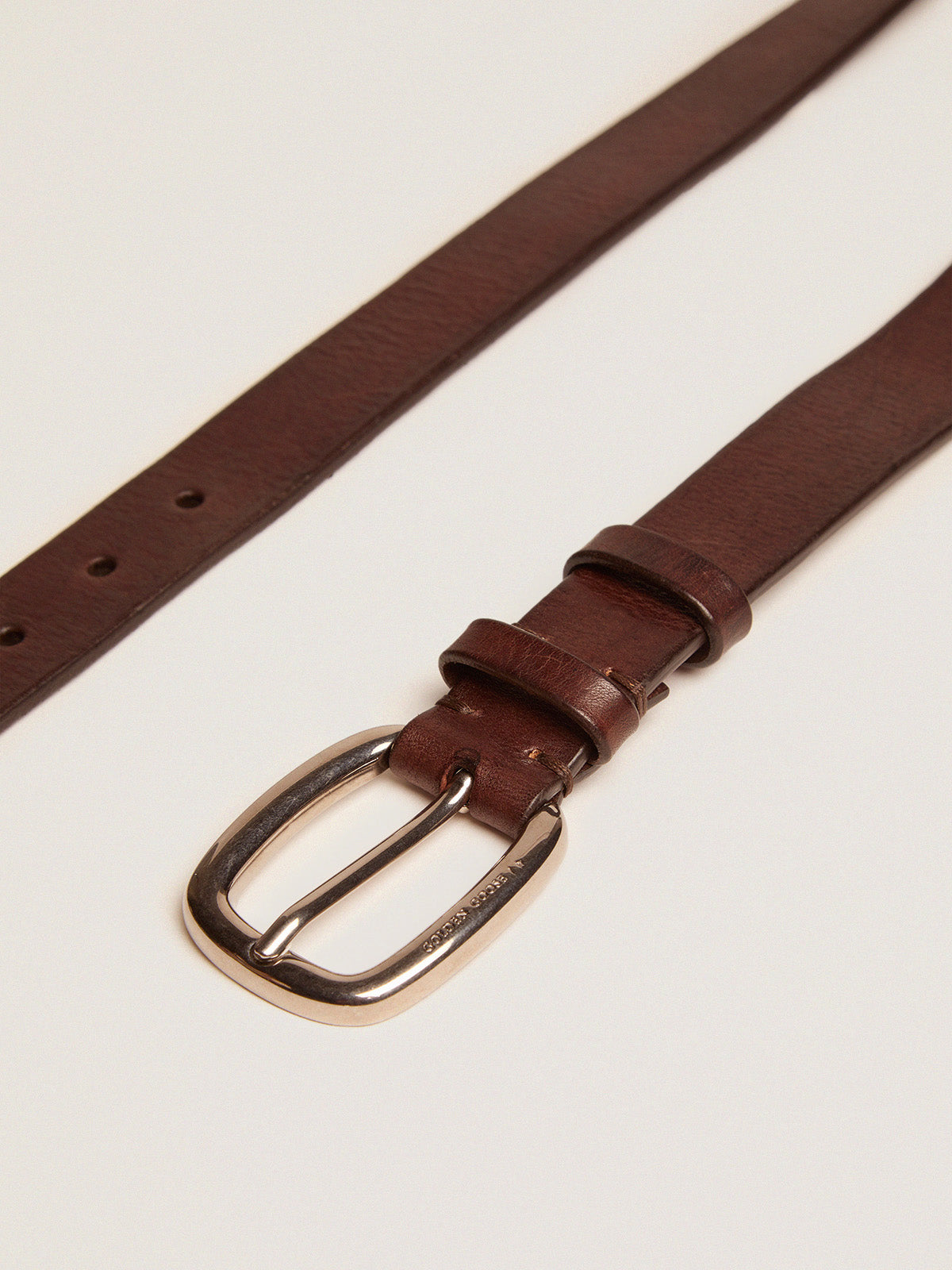 Brown Houston belt in washed leather| Golden Goose