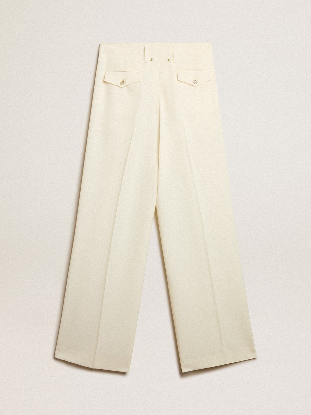 Women's joggers in aged white wool blend
