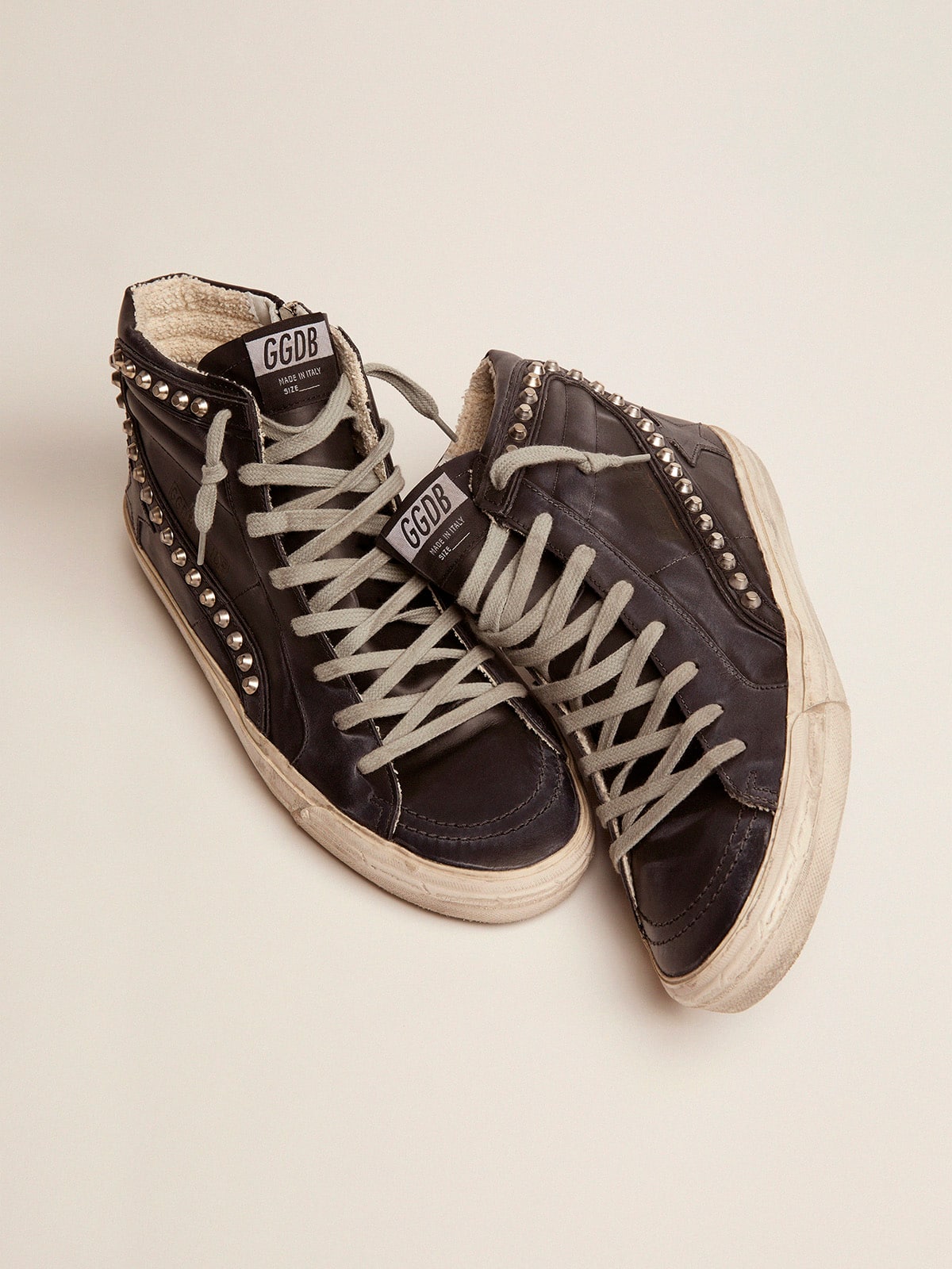 Men's Slide black with studs| Golden Goose