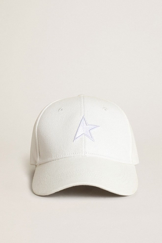 Kids' white baseball cap with star| Golden Goose