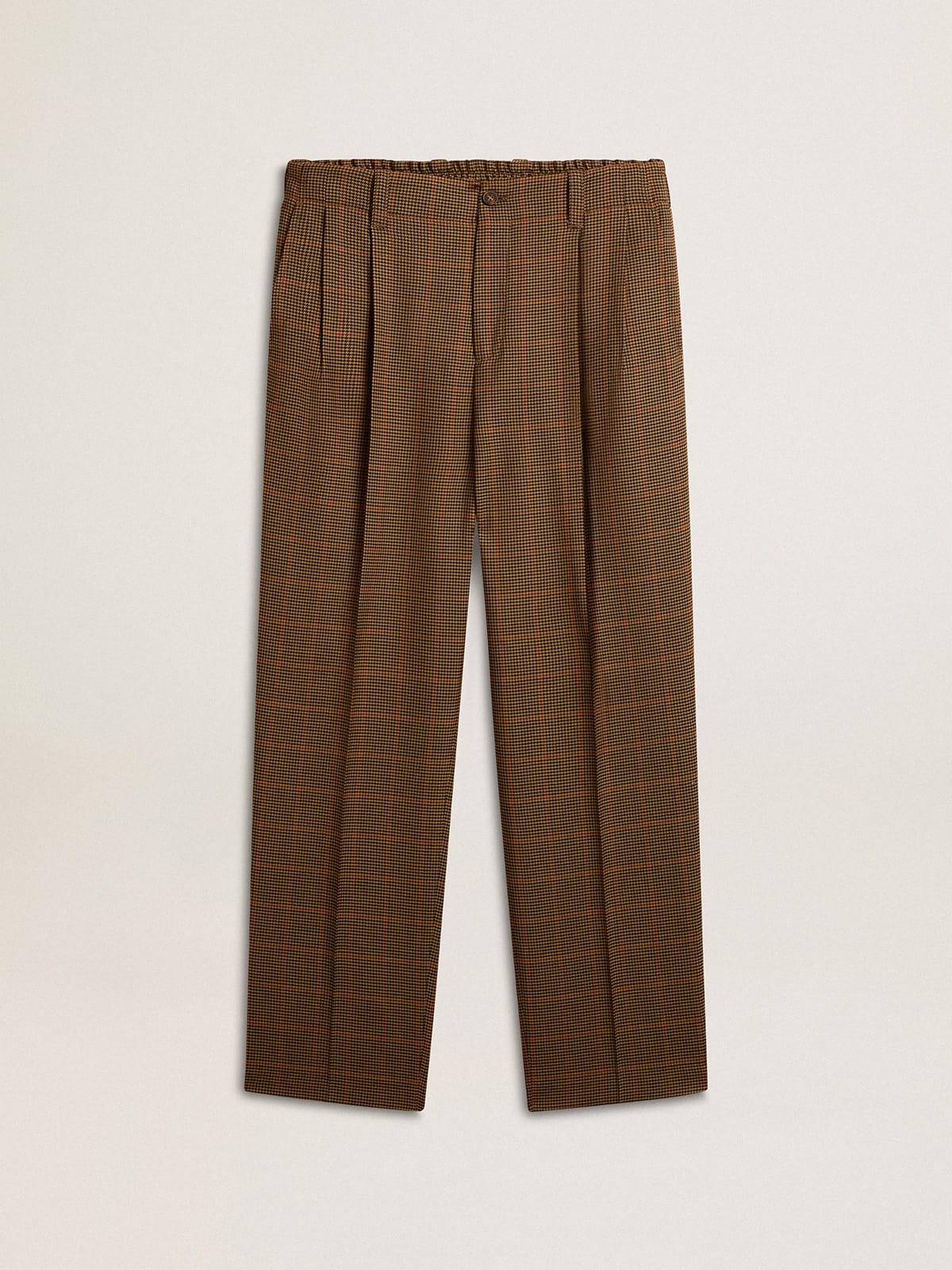 Men's pants in three-colored houndstooth