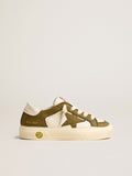 May Teen in white and military green leather| Golden Goose